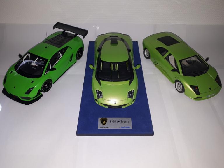 Trio verde: Gallardo GT3 / 5-95 Zagato / Murcielago 1/18